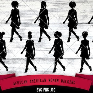African American Woman Walking, woman walking svg, African woman svg,  fit woman svg woman walking away, cut files for Cricut