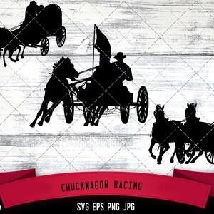 Chuckwagon Racing Silhouette Vektor | Chuckwagon Racing SVG | Clipart | Grafik | Schneidedateien für Cricut, Silhouette