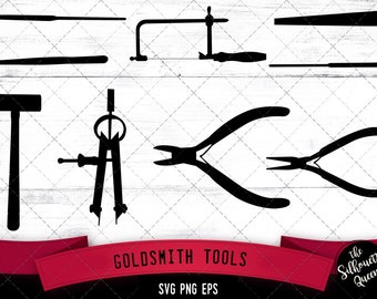 Goldsmith tools svg, goldsmith svg, pliers svg, jewellers saw svg, knife svg, professional svg, tools svg, cut files for circuit