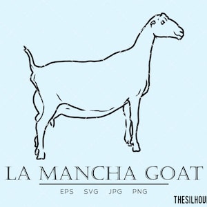 La Mancha Goat, American Lamancha, domestic animal svg, goat meat svg, milking goat svg, crossbreeding svg, cut files for circuit