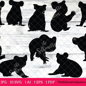 Koala Bear svg, Koala monogram, Koala svg file,cuttable, Koala svg bundle, cut files, silhouette studio, cricut files, vector eps, jpg