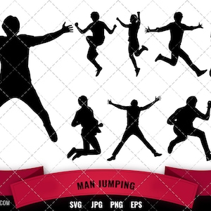 Man Jumping Silhouette, Man Jumping Clipart, SVG, cut file, cricut, vector cutting files for cricut, silhouette