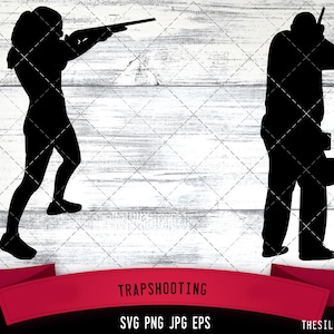 Trapshooting SVG,  Silhouette, Logo, Trapshooting  SVG Cut Files for Cricut Design, Trapshooting  Digital Commercial Clipart