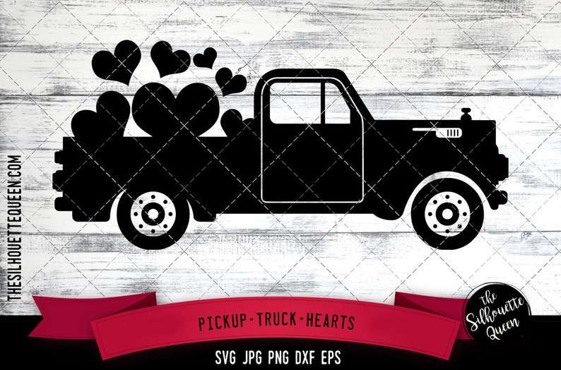 cut files for Cricut PNG Silhouette Design heart svg valentine svg transportation svg Dxf Pickup truck svg Svg love svg loving svg