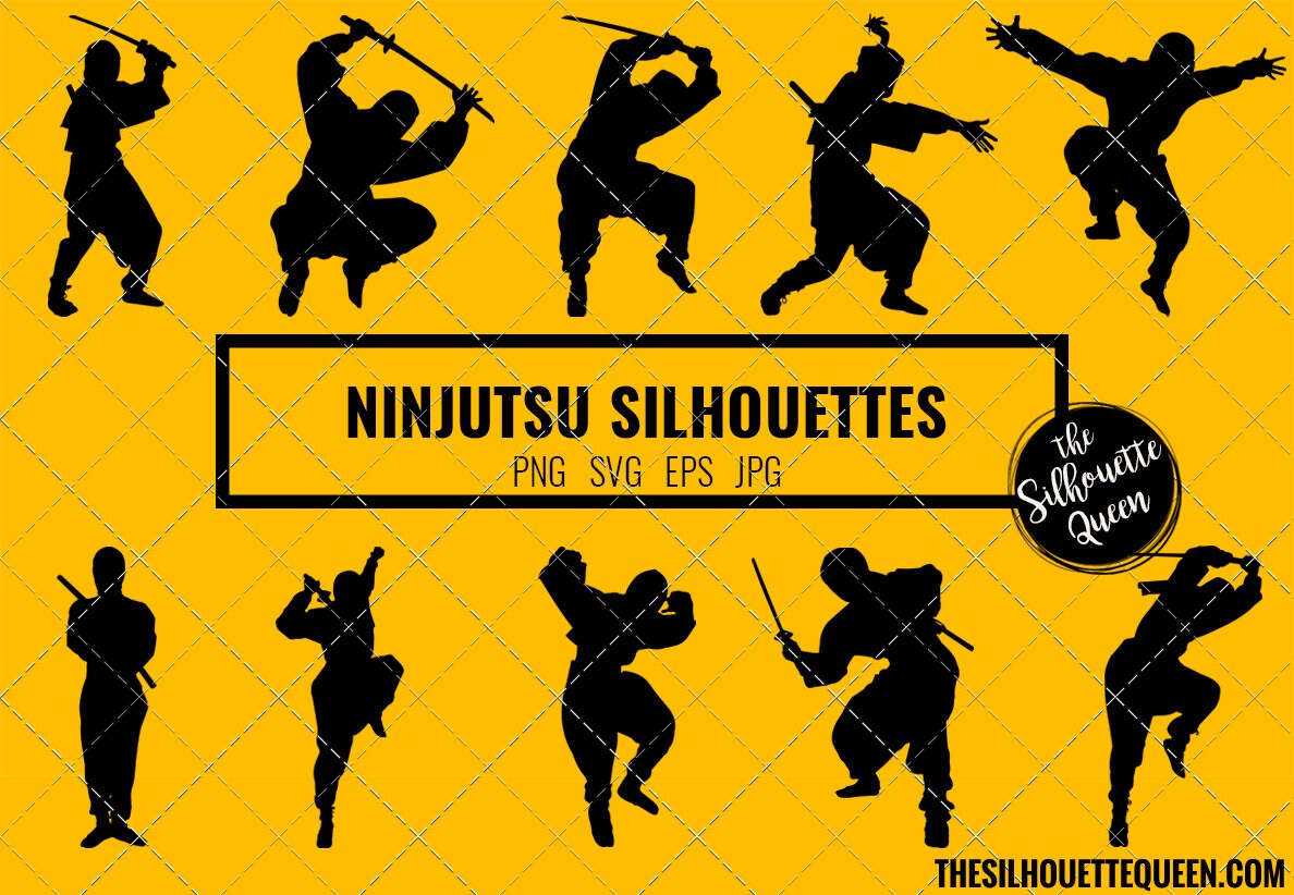 Ninjutsu Silhouette Ninja Warrior Clipart Ninja Sports Etsy Singapore