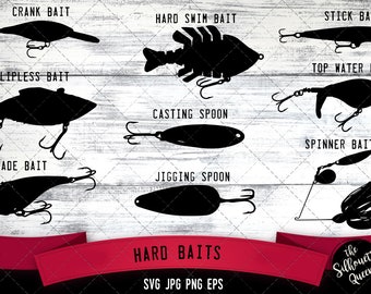 Hard Baits Svg, Fishing Lure Cricut files, Silhouette Studio Vector Design, Cut File, Scan n Cut, eps file, dxf png