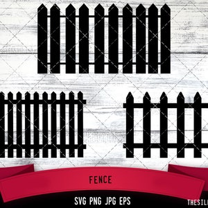 Fence SVG,  Silhouette, Logo, Fence  SVG Cut Files for Cricut Design, Fence  Digital Commercial Clipart
