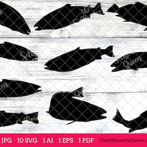 Fishing SVG , Sockeye Salmon Fish SVG, Sockeye Salmon Fish Cut File for Cricut Design,Silhouette Studio, Fisherman Clipart, Father&#39;s Day Svg