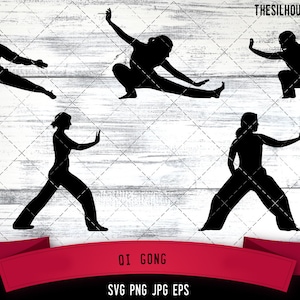 Qi Gong SVG,  Silhouette, Logo, Qi Gong SVG Cut Files for Cricut Design, Qi Gong  Digital Commercial Clipart