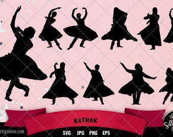 Kathak Dance svg, indian dance cricut files,  cut files,  dancer silhouette Vector clipart, illustration, eps, svg cutting files