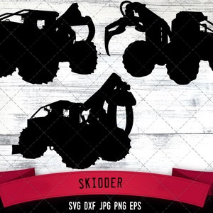 Skidder Svg, Cricut-Dateien, Silhouette Studio Vektor-Design, geschnitten Datei, Scan n Schnitt, Eps-Datei, Dxf Png, jpg