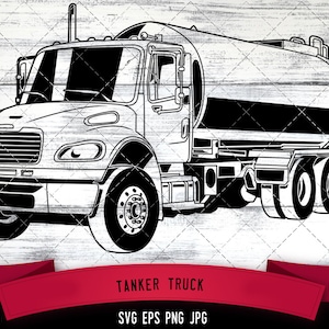 Tanker Truck Vector Logo, Transportation Rental Company, Clipart,  Graphic,  SVG Files for Cricut, Vector Images, Silhouette, Clip Art