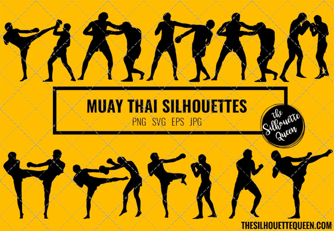 Muay Thai Silhouette, Muay Thai Clipart, Muay Thai Sports Vector, Svg ...