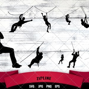 Zipline svg, adventure sports, adult zipline svg,  cutting files design bundle, cut files for Cricut, Silhouette Design, Vector Clipart