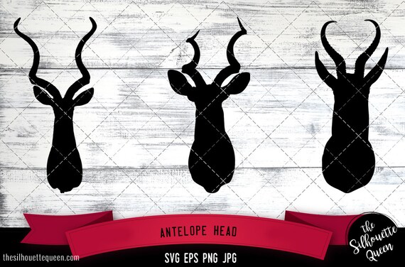 Antelope Head Silhouette Vector Antelope Head SVG Clipart | Etsy