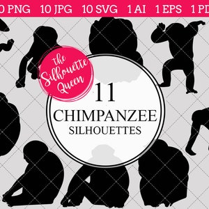 Chimpanzee svg, Chimpanzee monogram, Chimpanzee svg file,cuttable, Chimpanzee svg bundle, cut files, silhouette studio, cricut files, vector