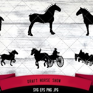 Zugpferd Show Silhouette, Pferdesport Vektor | SVG | Clipart | Grafik | Schneidedateien für Cricut | Vinyl