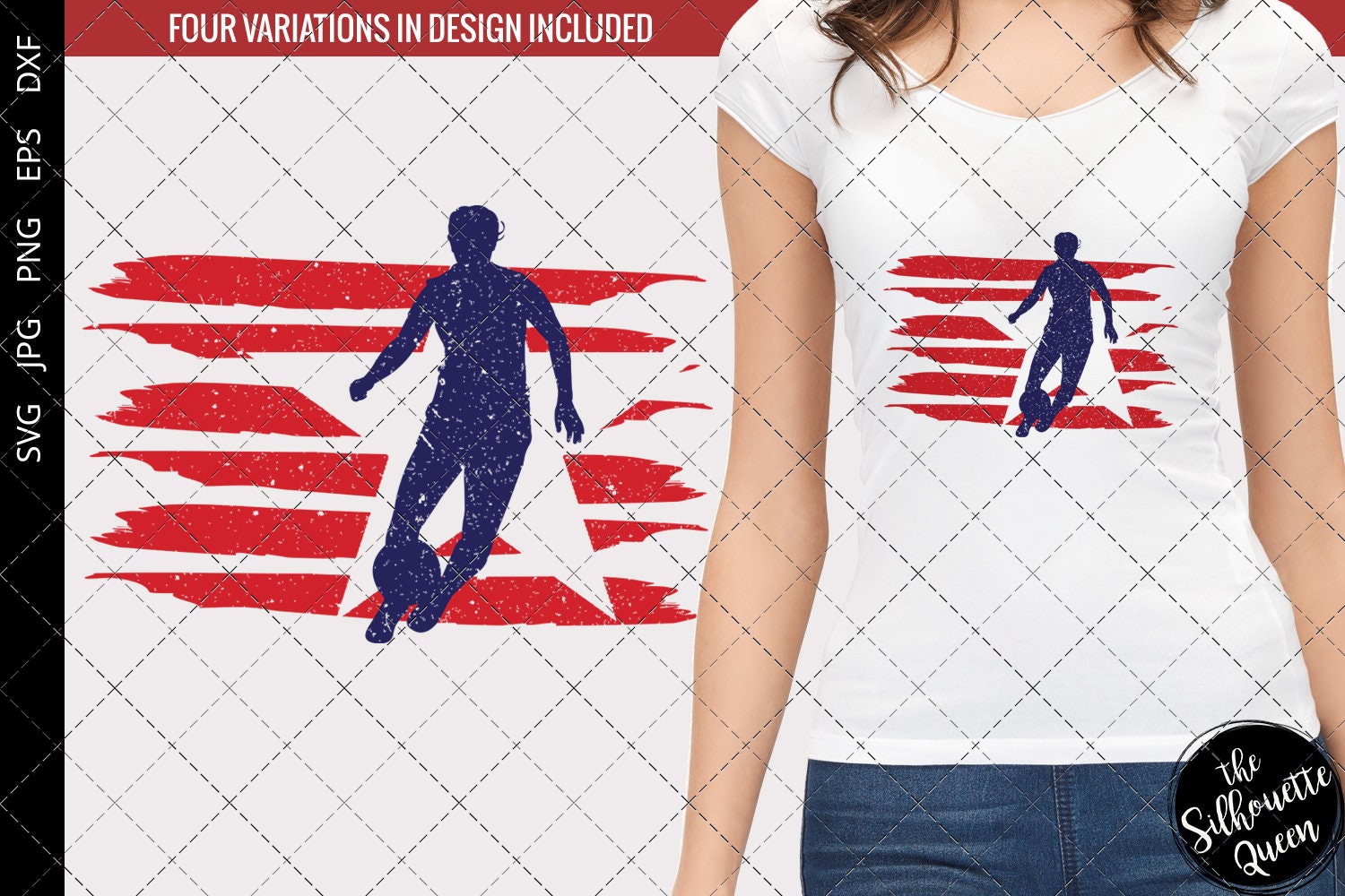 Soccer Women flag svg Player svg American Flag Fourth of | Etsy