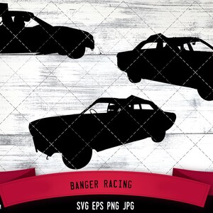 Banger Racing Silhouette Vektor | Banger Racing SVG | Clipart | Grafik | Schneidedateien für Cricut, Silhouette