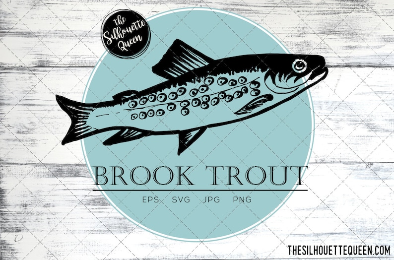 Download Brook Trout Fish SVG Design Files Hand drawn Fishing ...