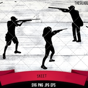 Skeet Shooting SVG,  Silhouette, Logo, Pigeon Clay Cut Files for Cricut Design, Skeet  Digital Commercial Clipart - PNG, EPS