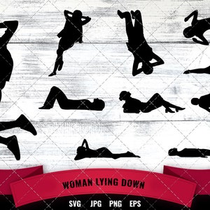 Frau Liegend Svg, entspannendes Svg, Shavasana Svg, liegend im Park Svg, Schnittdateien für Cricut, Silhouette Design, Svg, PNG, Vektor Clipart