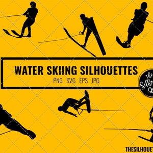 Water Skiing SVG Bundle for Cutting , Cut files Silhouette Studio, Cricut , Diecut Machine Digital File, Instant Download, Eps, Dxf