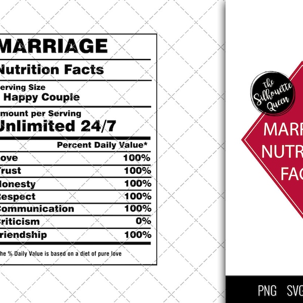 Marriage Nutrition facts svg – Nutrition svg –Marriage facts clipart – Baseball label svg – eps, png, svg for cricut