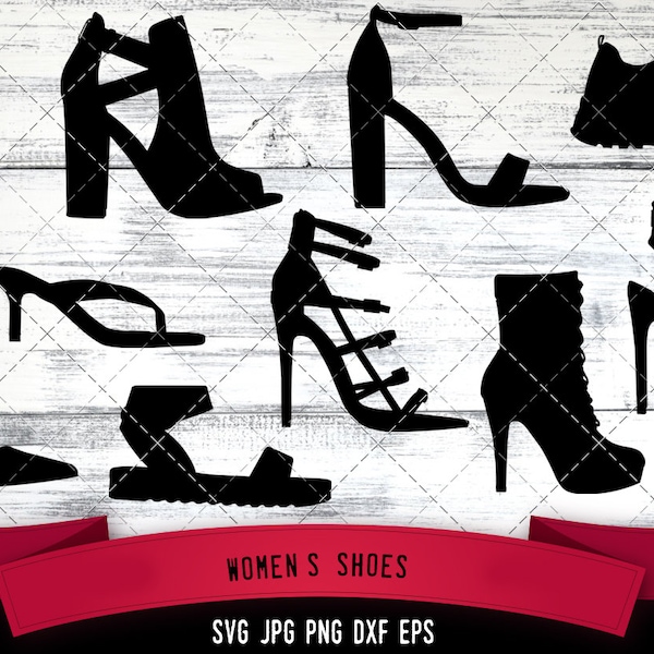 Woman shoe svg, wedding shoes svg, leather shoes svg, dolls shoes svg, cut files for Cricut, Silhouette Design, PNG, Dxf