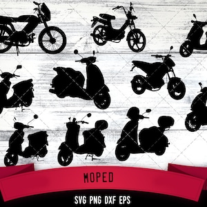Moped svg file, scooter svg cut file, silhouette studio, cricut design space, Svg, Png, Eps, Pdf, Vector Design