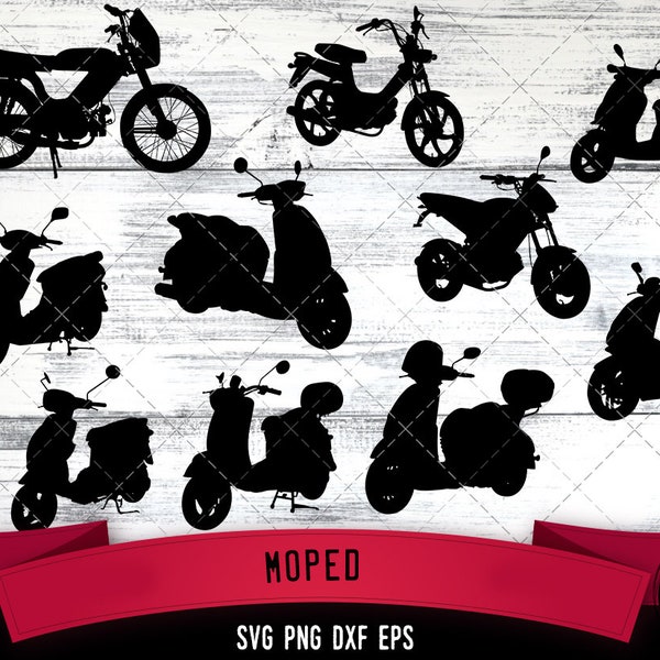 Moped-Svg-Datei, geschnitten Roller Svg-Datei, Kontur-Studio, Cricut Design Raum, Svg, Png, Eps, Pdf, Vektor-Design