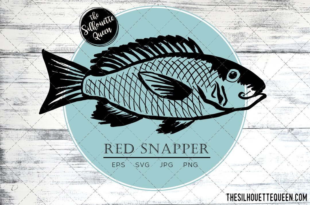 Red Snapper Fish, SVG Design Files, Hand Drawn Fishing Vector Clipart ...