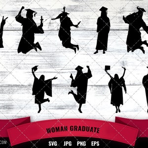 Frau Silhouette | Studentenfeier Vektor | Hochschulabschluss | Silhouette Cameo Cricut Schnittdateien SVG