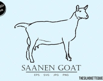Saanen Goat svg, Saanenziege svg , Swiss breed goat,  domestic animal svg, goat meat svg, milking goat svg, cut files for circuit