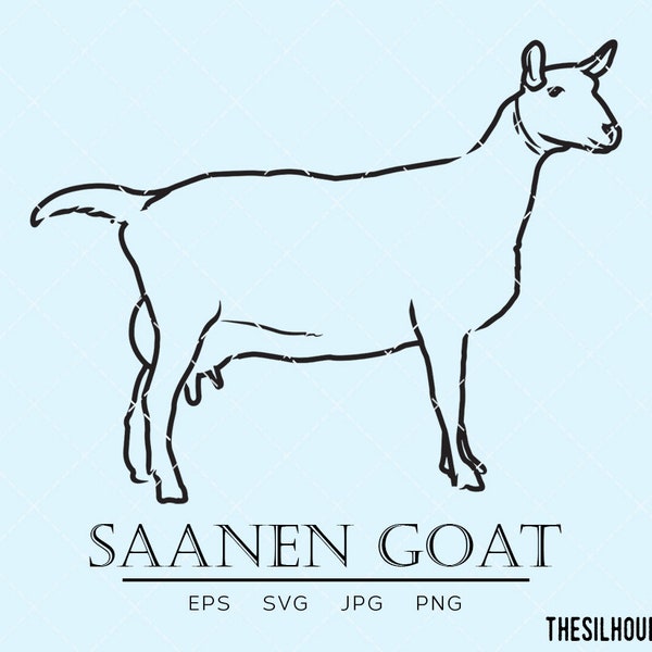 Saanen Goat svg, Saanenziege svg , Swiss breed goat,  domestic animal svg, goat meat svg, milking goat svg, cut files for circuit