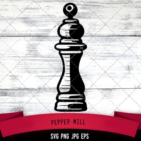 Pepper Mill SVG, Logo - Digital Download with Commercial License for Cricut, Silhouette, Scan N Cut Crafting