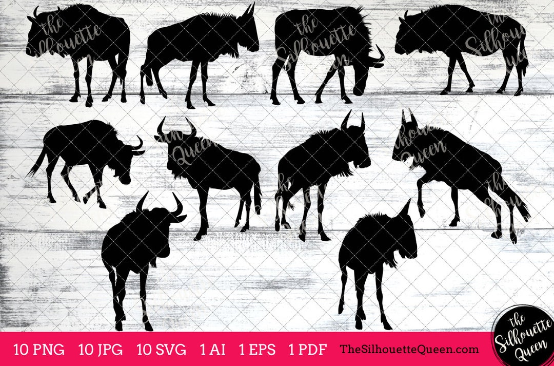 Wildebeest Vector Pattern Wildebeest Svg, Wildebeest Monogram, Wildebeest Svg File,cuttable ...