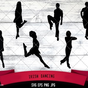 Irish dancing Silhouette Vector | Irish dancing SVG | Clipart | Graphic | Cutting files for Cricut, Silhouette