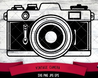 Vintage Camera SVG, Photography SVG, Logo - Digital Download with Commercial License for Cricut, Silhouette, Scan N Cut Crafting