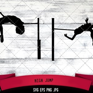 High Jump Silhouette Vector  |High Jump SVG  | Clipart  | Graphic | Cutting files for Cricut, Silhouette