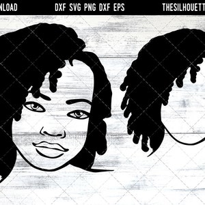African American Woman Afro Hair - Short Kinky Curls SVG file for Cricut, Silhouette