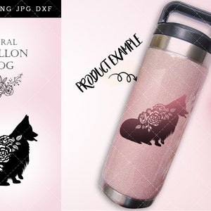 Floral Papillon Dog SVG-bestand voor de cricut, voor silhouet, cut EPS, snijden PNG, cuttable DXF, Instant Download Design