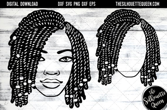Mujer afro afro cabello Corto Bob Twist Braids SVG archivo - Etsy México