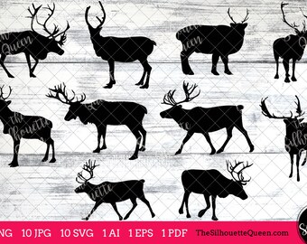 Reindeer svg, Reindeer monogram, Reindeer svg file,cuttable, Reindeer svg bundle, cut files, silhouette studio, cricut files, vector eps