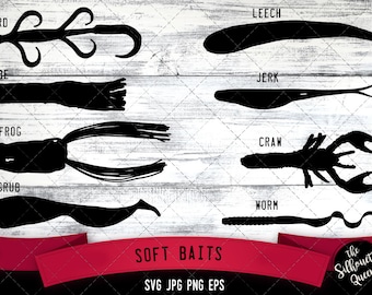 Soft Bait Svg, Fishing Lure  Cricut files, Silhouette Studio Vector Design, Cut File, Scan n Cut, eps file, dxf png