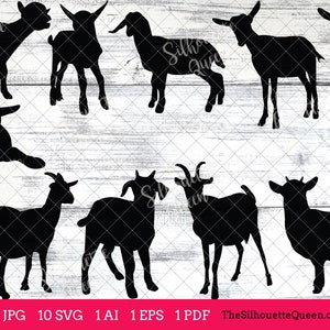 Svg de chèvre, monogramme de chèvre, fichier svg de chèvre, chèvre coupable, bundle svg de chèvre, fichiers coupés de chèvre, silhouette de chèvre, fichiers cricut de chèvre, vecteur eps, jpg
