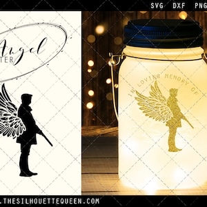 RIP Hunter, Memorial mit Engel Flügel SVG, Sympathie Svg, in liebevoller Erinnerung an Dateien für Cricut