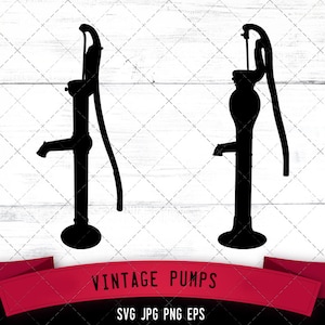 Vintage Pumpe Svg, Wasserpumpe Svg, alte Pumpe Svg, antike Pumpe Svg, Wasserbrunnen Svg, gut Svg, Eisen Pumpen Svg, schneiden Dateien für Schaltung