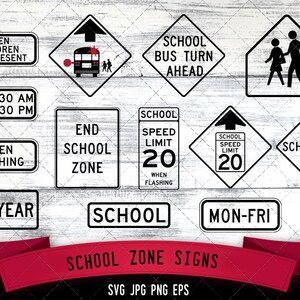 School Zone Signs Icon SVG -Vector Symbol Commercial & Personal Use- Cricut,Silhouette,Cameo,Vinyl Cut