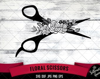 Scissors SVG file, Cute Cut file, Floral, Scissors with Flowers, Craft svg, Cutting File Silhouette Cricut commercial